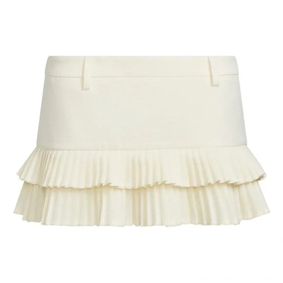 Lioness • Deei Double Ruffle Mini Micro Skort in Soft Lemon - Picture 5 of 9